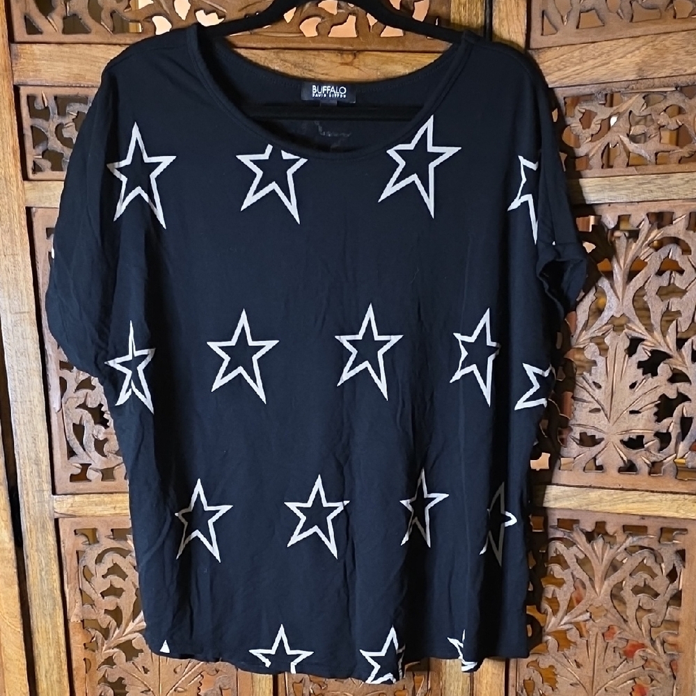 🌟 Buffalo David Bitton Black Star Pattern Tee